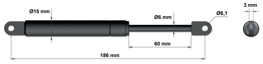 Gasveren voor keukenkastjes - model 2a