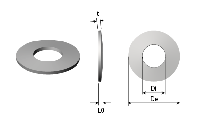 Technische tekening - Schotelveren - Zwart staal