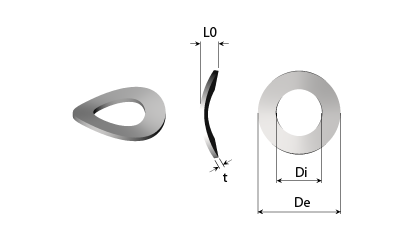 Technische tekening - Gegolfde veerringen