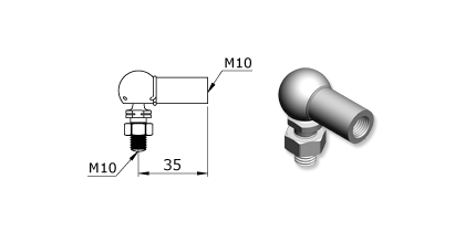 Technical drawing - Endfitting - Balljoint Technical drawing - Endfitting - Balljoint