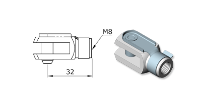 Technical drawing - Endfitting - Clevis