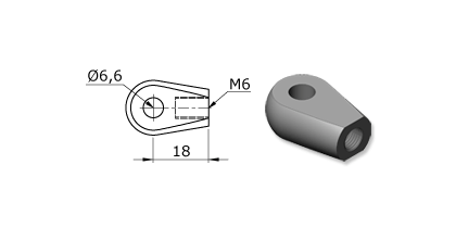 Technical drawing - Endfitting - Eye