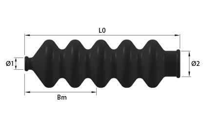 Schematische tekening - Rubberen balgen